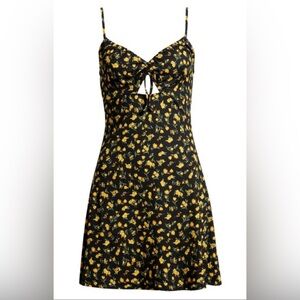 NWT Topshop Jersey Ribbed Mini in Black Ditsy- US Size Sm